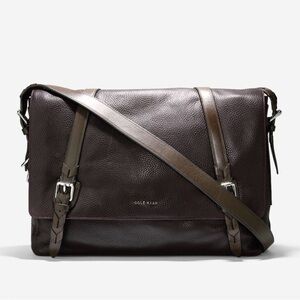 Cole Haan Truman Leather Messanger Bag in Chocolate w/ Dust Bag